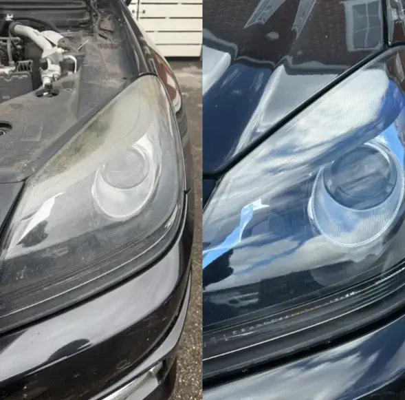 Restored headlight lens clarity